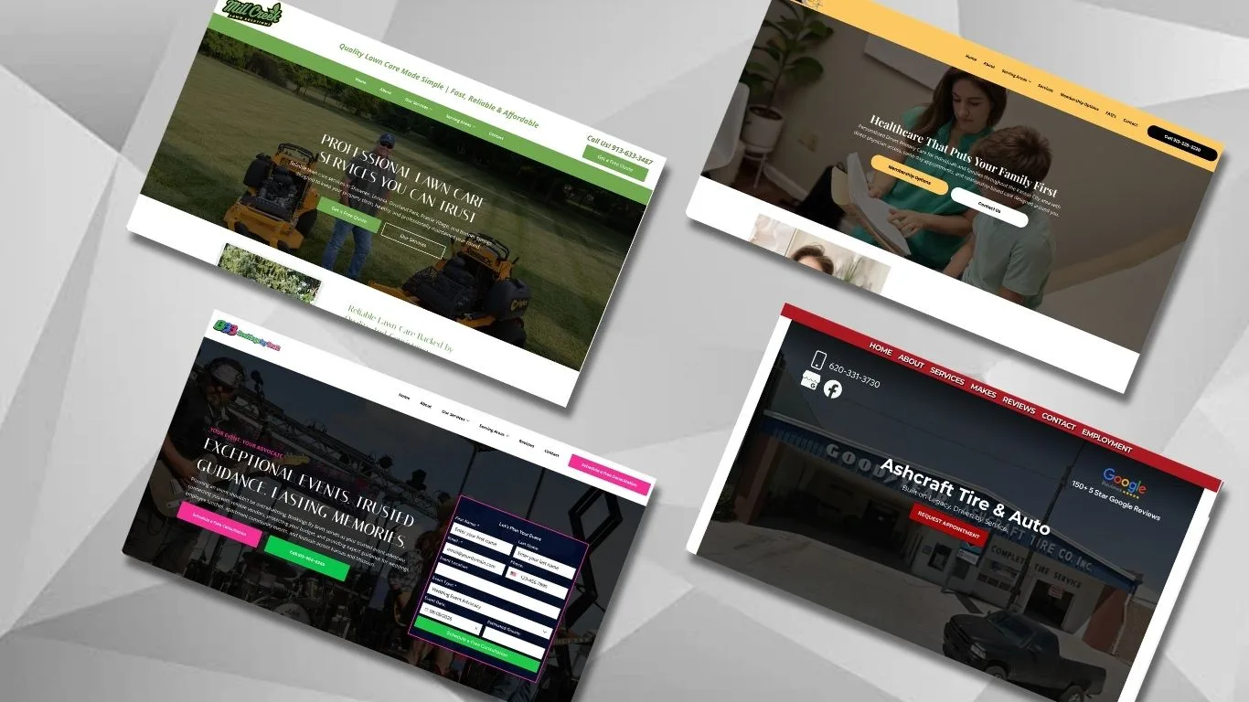 Example of a custom website design built by Local Explosure for a Kansas City small business
